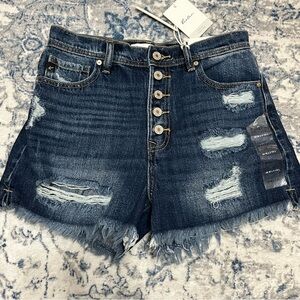 KanCan High-rise Mom Shorts Women's Blue Denim Shorts Waist 26”